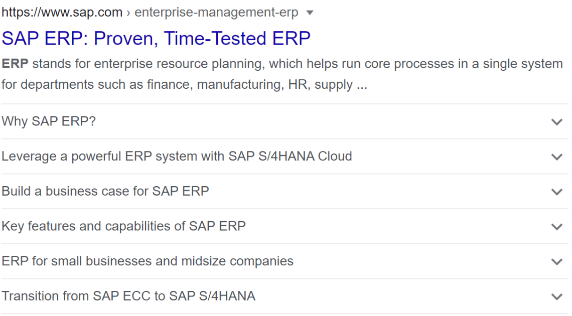 SAP ERP FAQ Rich Result