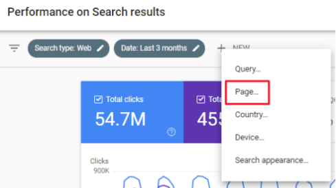 Use the "Page..." filter to look at specific URLs or URL patterns.