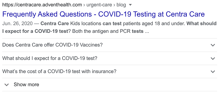 Centra Care COVID Testing Center FAQs