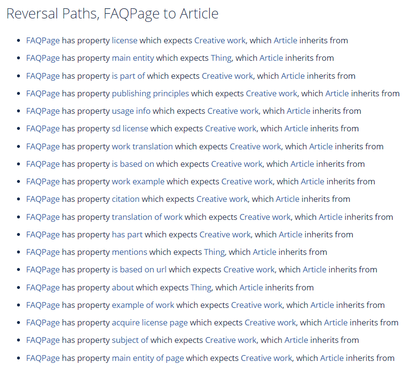 Schema Paths FAQPage to Article (Reversal Paths)