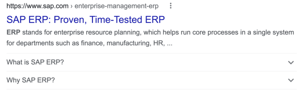 SAP ERP FAQ 2 Results
