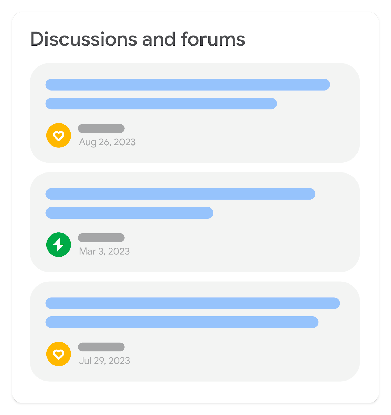 Google Example of Discussion forum rich result