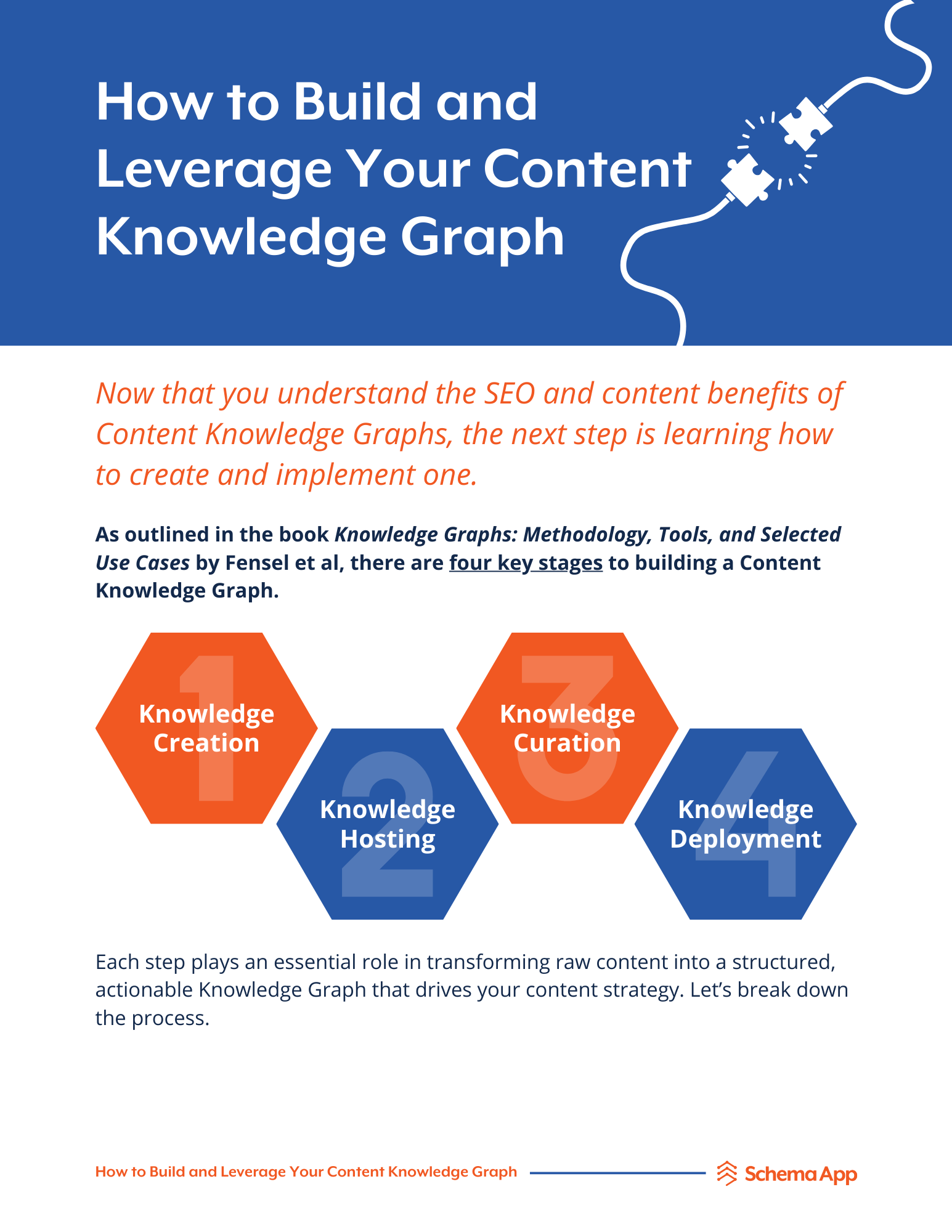 Image of page 12 of the eBook outlining the steps to building a content knowledge graph