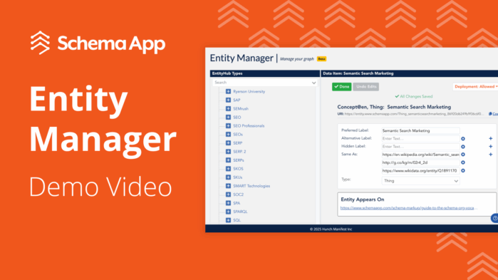 Image of Schema App's Entity Manager Demo video