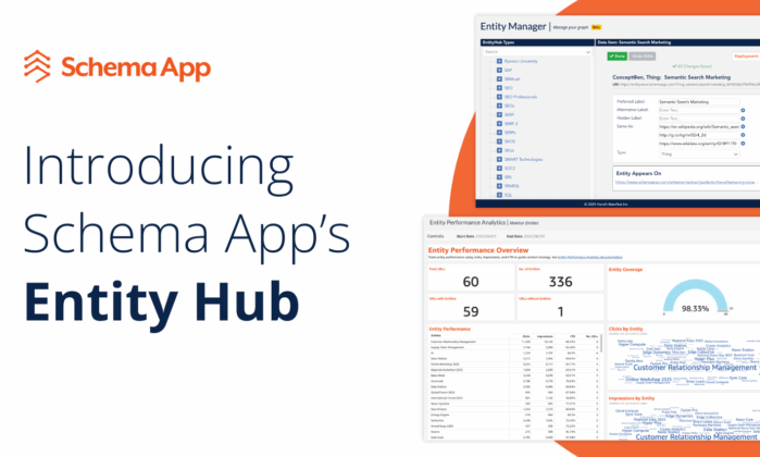 Featured image for "Introducing Schema App's Entity Hub" release article.