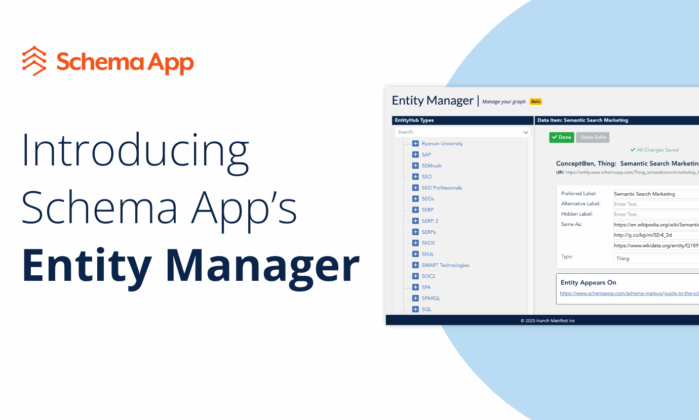 Featured image for "Introducing Schema App's Entity Manager" release article